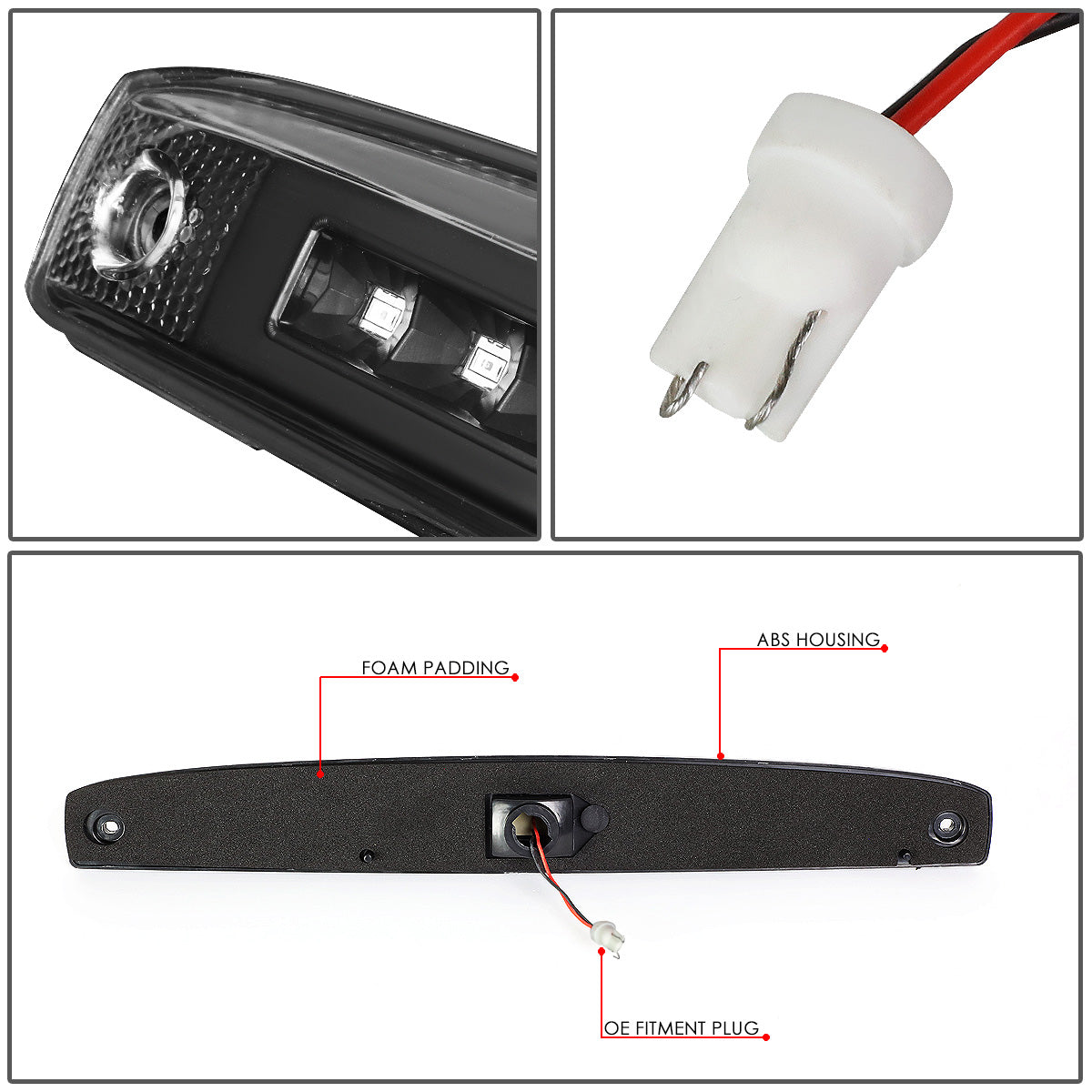 LUZ DE FRENO 03-06 DODGE RAM 2500, 3500 - FITS MODELS WITH OEM TAIL GATE LAMP - LED - BLACK