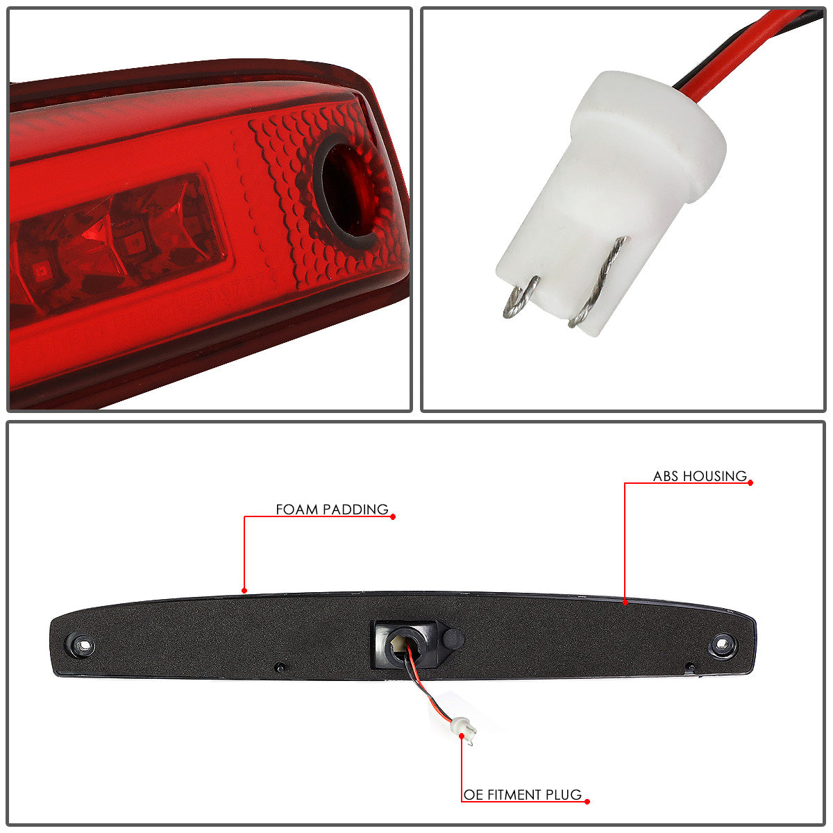 LUZ DE FRENO 03-06 DODGE RAM 2500, 3500 - FITS MODELS WITH OEM TAIL GATE LAMP - LED - RED