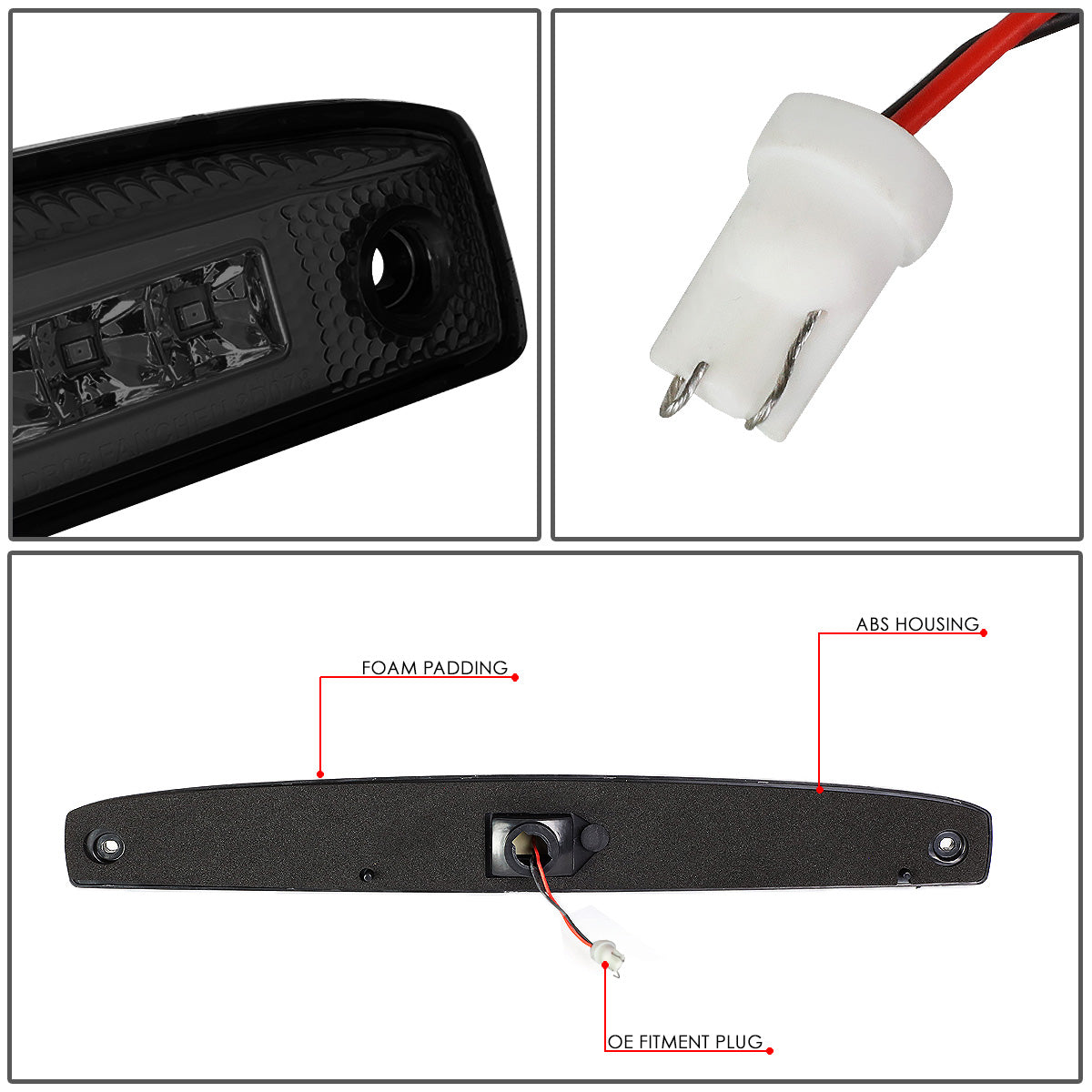 LUZ DE FRENO 03-06 DODGE RAM 2500, 3500 - FITS MODELS WITH OEM TAIL GATE LAMP - LED - SMOKE