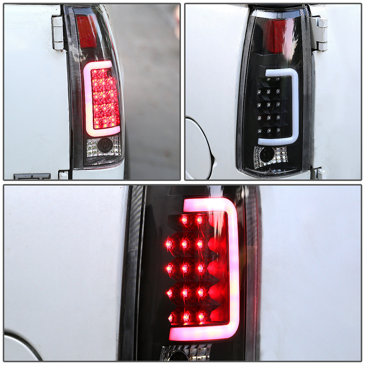 FAROS TRASEROS 88-99 CHEVY C1500 , K1500 / 88-00 CHEVY C2500 , K2500 , K3500 / 88-01 CHEVY C3500 / 92-99 CHEVY SUBURBAN C1500 , 2500 , K1500 , K2500 / 92-94 CHEVY BLAZER / 95-99 CHEVY TAHOE , 99-00 CADILLAC ESCALADE / 200 CHEVY TAHOE - 3D - U-HALO LED -