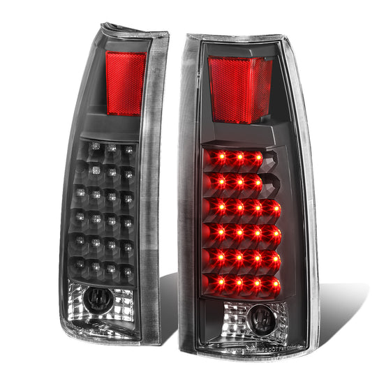 FAROS TRASEROS 89-90 CHEVY C1500 , C2500 , C3500 / 1990 CHEVY K1500 , K2500 , K3500 , GMC C1500 , C2500 , C3500 - LED - BLACK / CLEAR