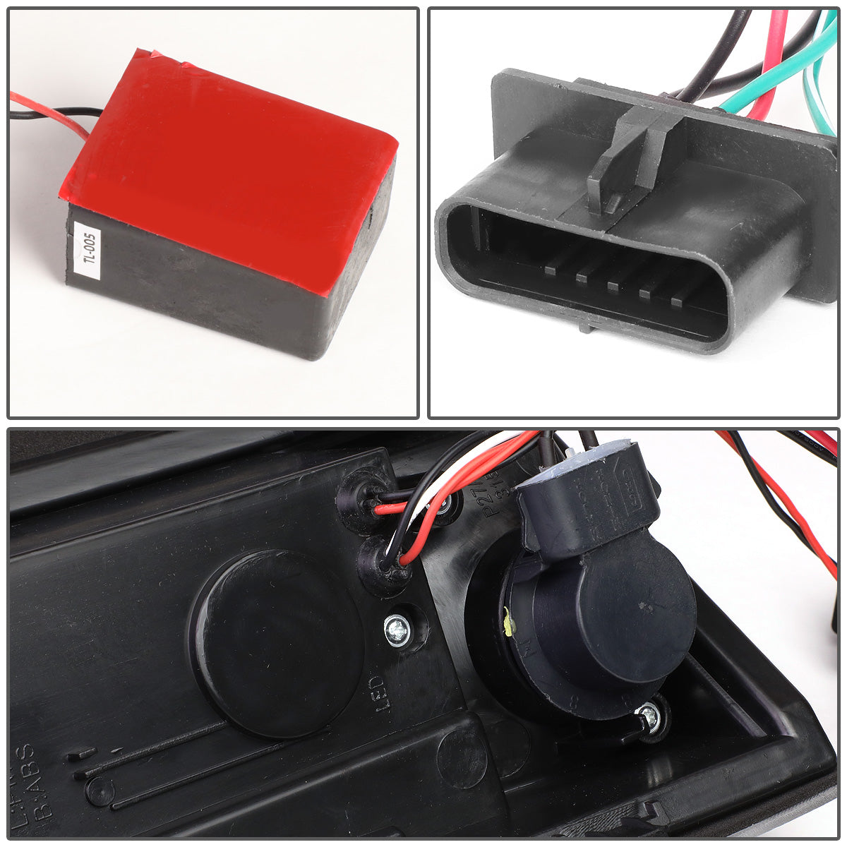 FAROS TRASEROS 89-90 CHEVY C1500 , C2500 , C3500 / 1990 CHEVY K1500 , K2500 , K3500 , GMC C1500 , C2500 , C3500 - LED - BLACK / CLEAR