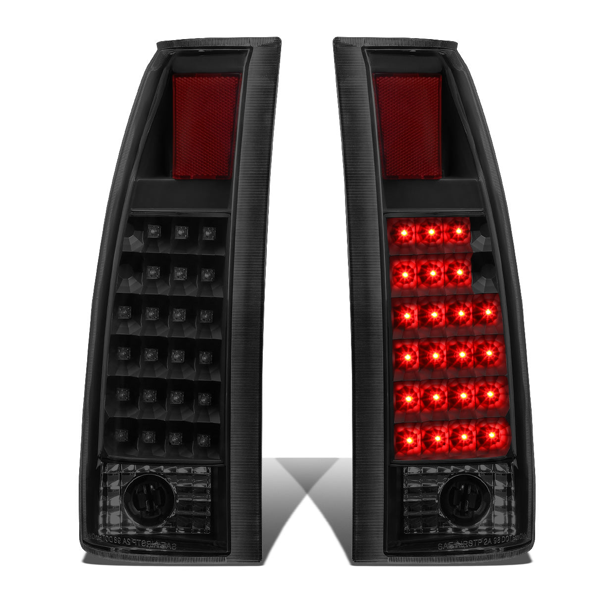 FAROS TRASEROS 89-90 CHEVY C1500 , C2500 , C3500 / 1990 CHEVY K1500 , K2500 , K3500 , GMC C1500 , C2500 , C3500 - LED - BLACK / SMOKE