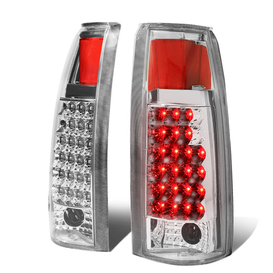 FAROS TRASEROS 89-90 CHEVY C1500 , C2500 , C3500 / 1990 CHEVY K1500 , K2500 , K3500 , GMC C1500 , C2500 , C3500 - LED - CHROME / CLEAR