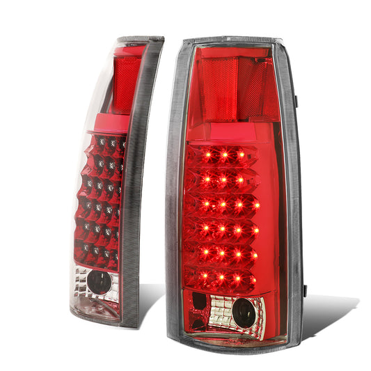 FAROS TRASEROS 89-90 CHEVY C1500 , C2500 , C3500 / 1990 CHEVY K1500 , K2500 , K3500 , GMC C1500 , C2500 , C3500 - LED - CHROME / RED
