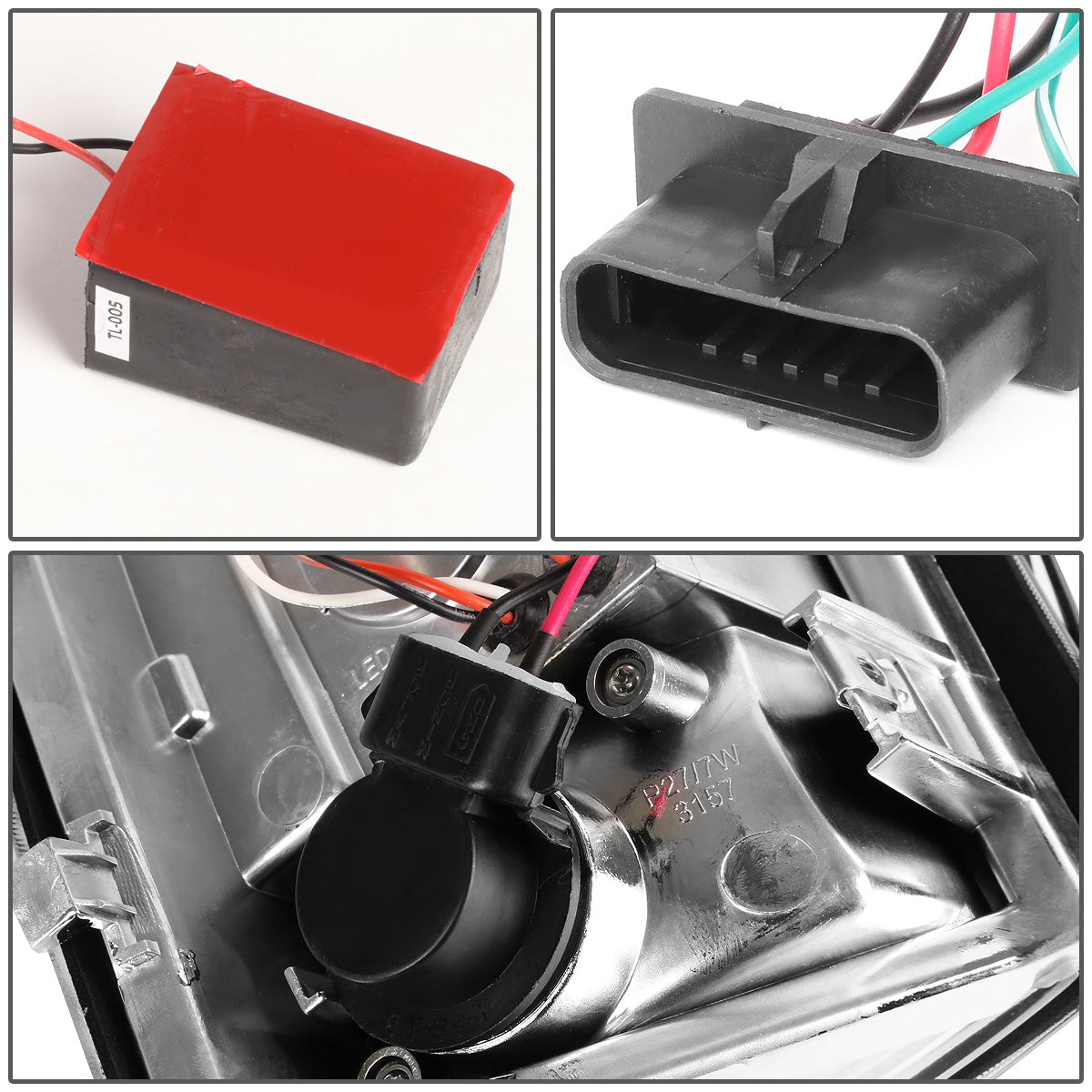 FAROS TRASEROS 89-90 CHEVY C1500 , C2500 , C3500 / 1990 CHEVY K1500 , K2500 , K3500 , GMC C1500 , C2500 , C3500 - LED - CHROME / RED