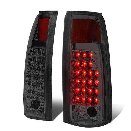 FAROS TRASEROS 89-90 CHEVY C1500 , C2500 , C3500 / 1990 CHEVY K1500 , K2500 , K3500 , GMC C1500 , C2500 , C3500 - LED - CHROME / SMOKE