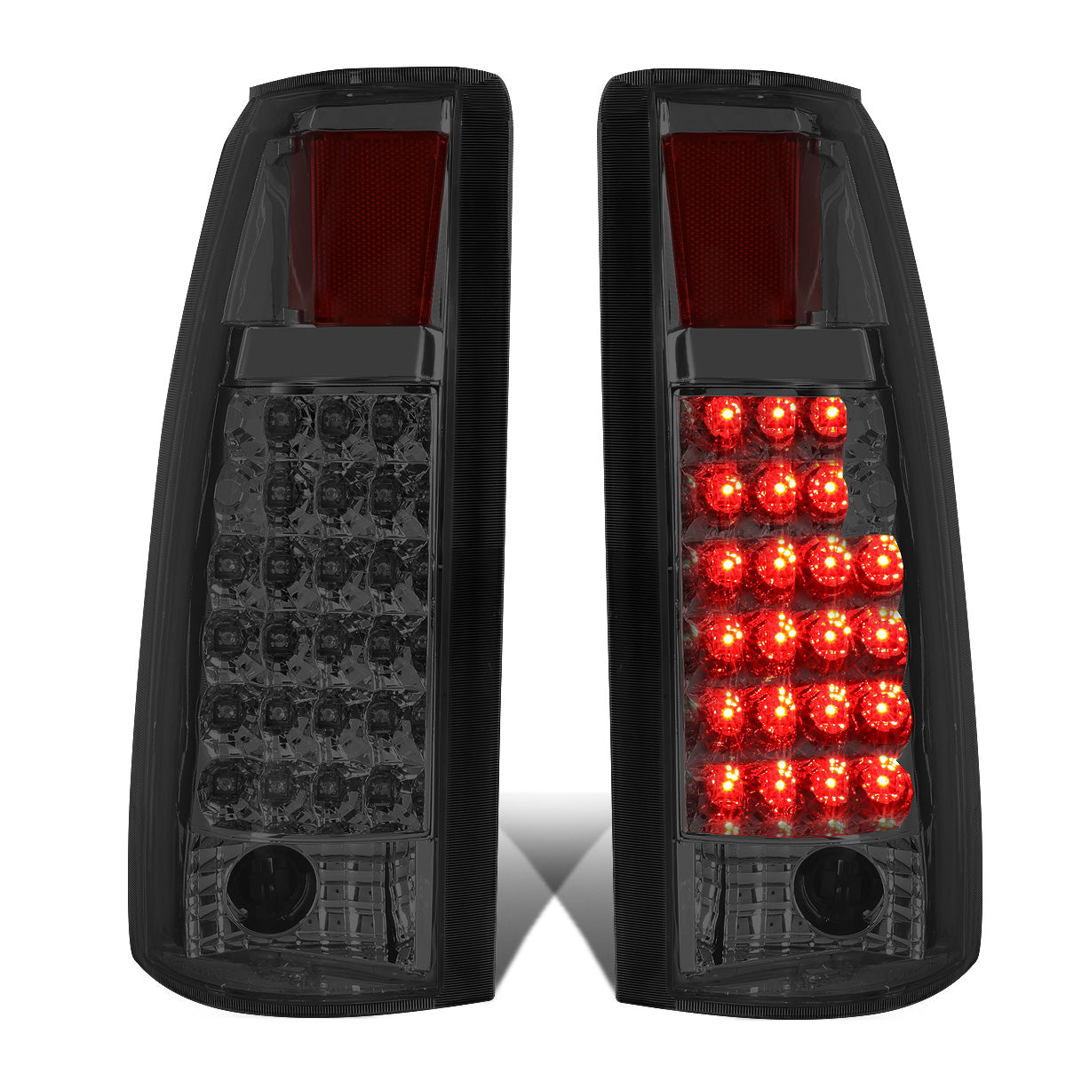 FAROS TRASEROS 89-90 CHEVY C1500 , C2500 , C3500 / 1990 CHEVY K1500 , K2500 , K3500 , GMC C1500 , C2500 , C3500 - LED - CHROME / SMOKE