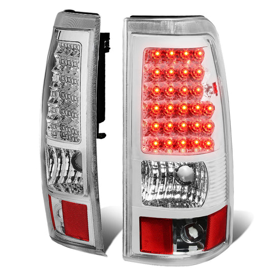 FAROS TRASEROS 03-06 CHEVY SILVERADO 1500 , 2500 , 3500 , HD MODELS , GMC SIERRA 1500 , 2500 , 3500 , HD MODELS / 2007 CHEVY SILVERADO , GMC SIERRA CLASSIC MODELS - LED - FITS FLEETSIDE MODELS ONLY , DOES NOT FIT DUALLY MODELS - CHROME / CLEAR