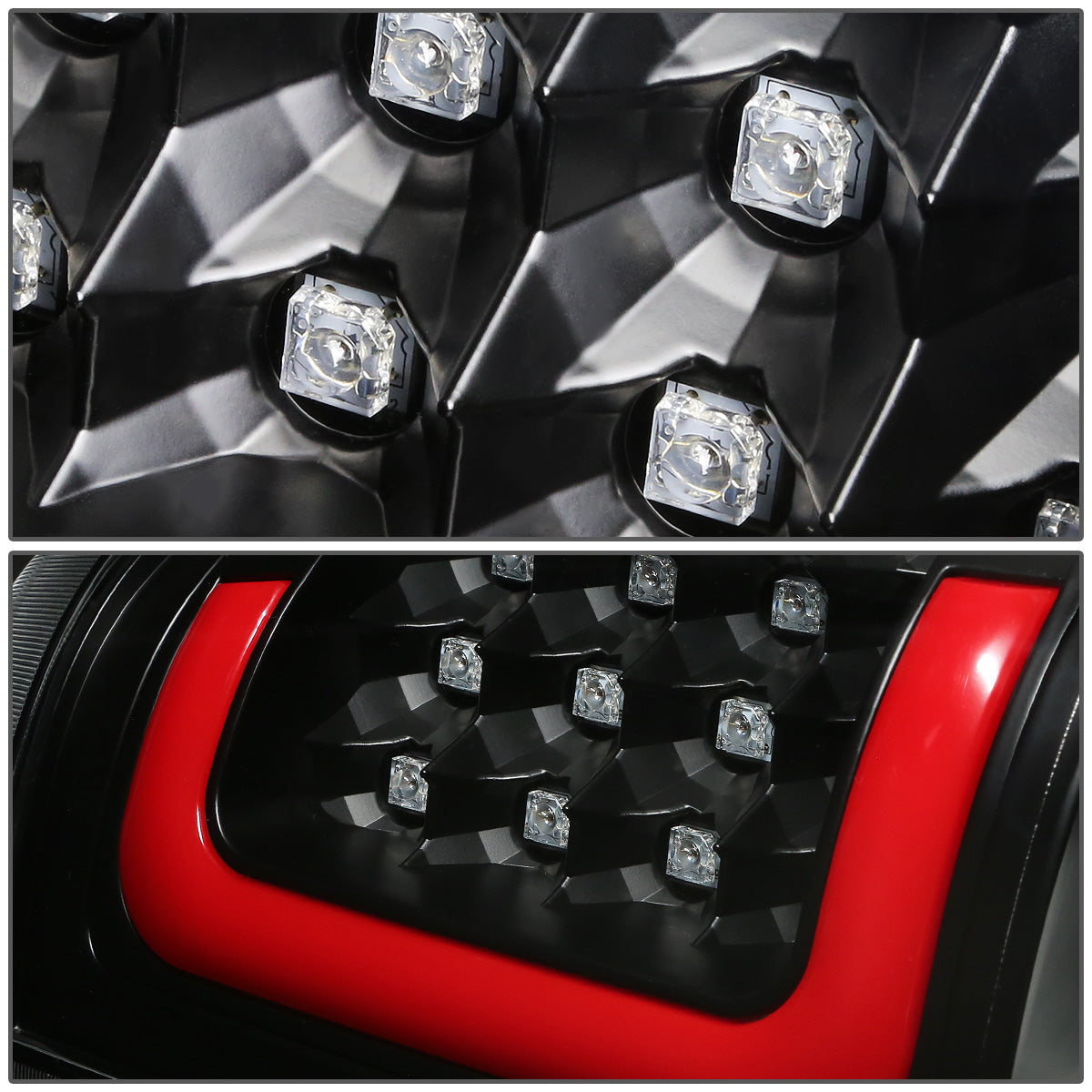 FAROS TRASEROS 03-06 CHEVY SILVERADO 1500 , 2500 , 3500 , HD MODELS , GMC SIERRA 1500 , 2500 , 3500 , HD MODELS / 2007 CHEVY SILVERADO , GMC SIERRA CLASSIC MODELS - RED C-BAR - 3D - U-HALO LED - FITS FLEETSIDE MODELS ONLY , DOES NOT FIT DUALLY MODELS -
