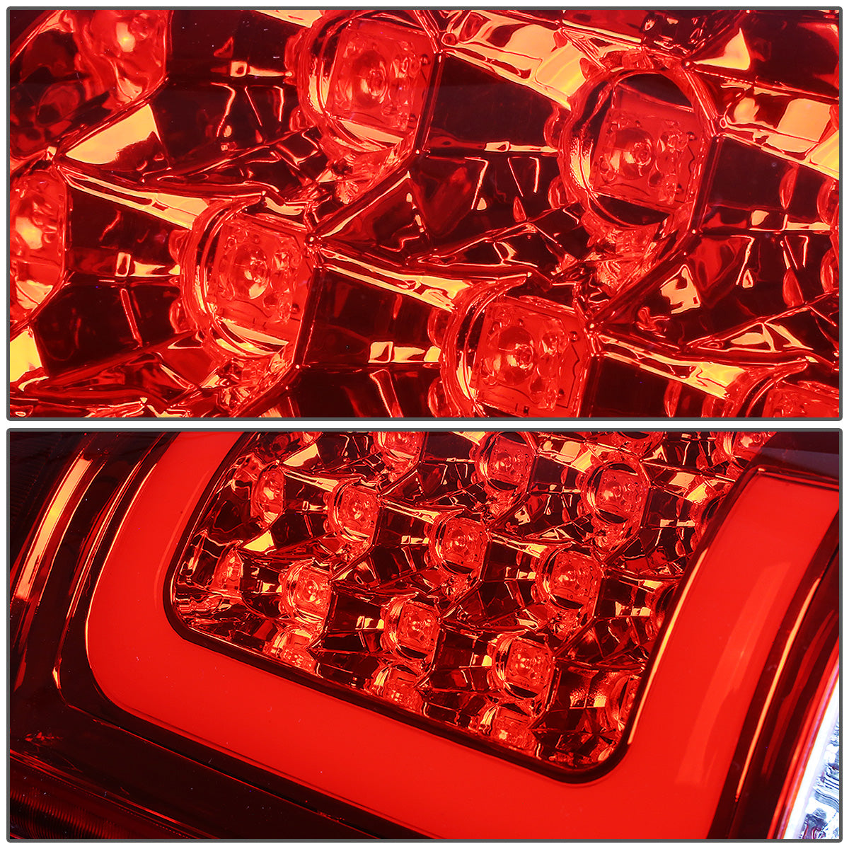 FAROS TRASEROS 03-06 CHEVY SILVERADO 1500 , 2500 , 3500 , HD MODELS , GMC SIERRA 1500 , 2500 , 3500 , HD MODELS / 2007 CHEVY SILVERADO , GMC SIERRA CLASSIC MODELS - RED C-BAR - 3D - U-HALO LED - FITS FLEETSIDE MODELS ONLY , DOES NOT FIT DUALLY MODELS -