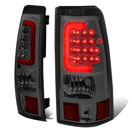 FAROS TRASEROS 03-06 CHEVY SILVERADO 1500 , 2500 , 3500 , HD MODELS , GMC SIERRA 1500 , 2500 , 3500 , HD MODELS / 2007 CHEVY SILVERADO , GMC SIERRA CLASSIC MODELS - RED C-BAR - 3D - U-HALO LED - FITS FLEETSIDE MODELS ONLY , DOES NOT FIT DUALLY MODELS -