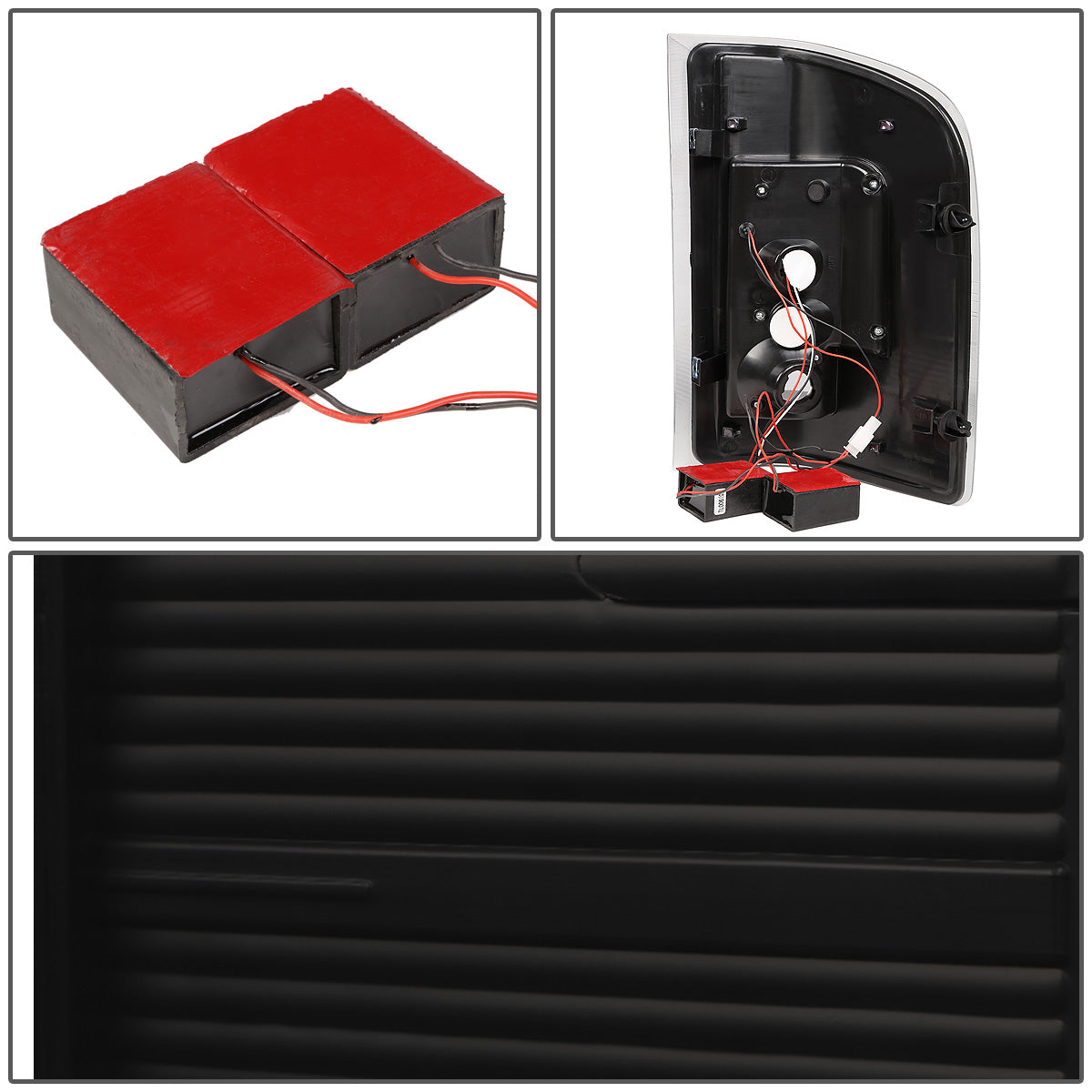 FAROS TRASEROS 07-13 CHEVY SILVERADO 1500 , GMC SIERRA 1500 / 07-14 CHEVY SILVERADO 2500HD , 3500HD , GMC SIERRA 2500HD , 3500HD - C-BAR - 3D - LED - TRON STYLE - BLACK / SMOKE