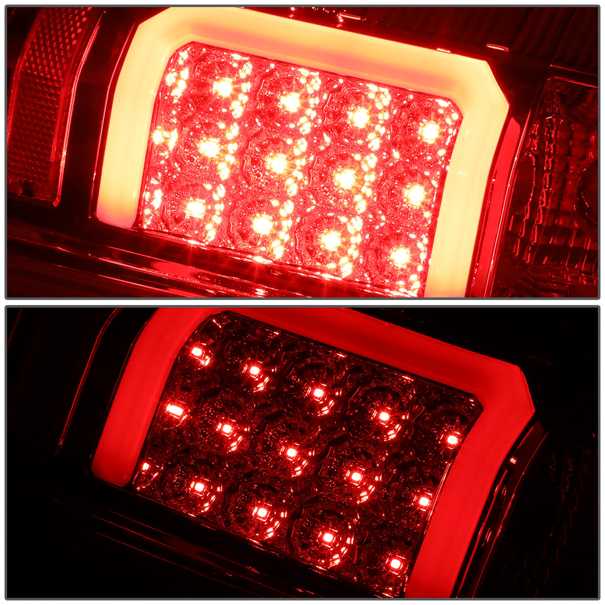 FAROS TRASEROS 07-13 CHEVY SILVERADO 1500 , GMC SIERRA 1500 / 07-14 CHEVY SILVERADO 2500HD , 3500HD , GMC SIERRA 2500HD , 3500HD - C-BAR - 3D - LED - TRON STYLE - CHROME / CLEAR