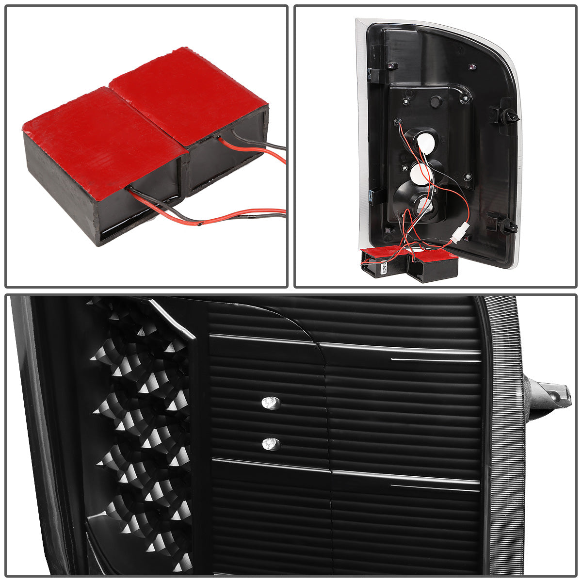 FAROS TRASEROS 07-13 CHEVY SILVERADO 1500 , GMC SIERRA 1500 / 07-14 CHEVY SILVERADO 2500HD , 3500HD , GMC SIERRA 2500HD , 3500HD - LED - BLACK / CLEAR