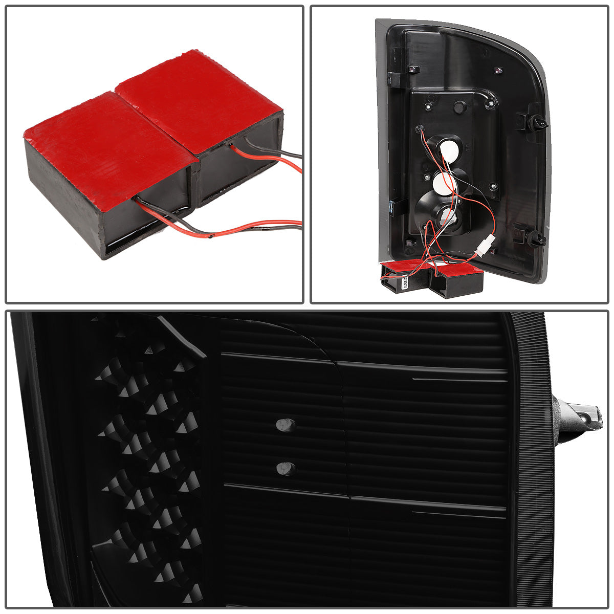 FAROS TRASEROS 07-13 CHEVY SILVERADO 1500 , GMC SIERRA 1500 / 07-14 CHEVY SILVERADO 2500HD , 3500HD , GMC SIERRA 2500HD , 3500HD - LED - BLACK / SMOKE