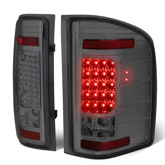 FAROS TRASEROS 07-13 CHEVY SILVERADO 1500 , GMC SIERRA 1500 / 07-14 CHEVY SILVERADO 2500HD , 3500HD , GMC SIERRA 2500HD , 3500HD - LED - CHROME / SMOKE