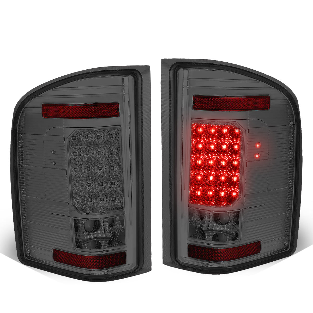 FAROS TRASEROS 07-13 CHEVY SILVERADO 1500 , GMC SIERRA 1500 / 07-14 CHEVY SILVERADO 2500HD , 3500HD , GMC SIERRA 2500HD , 3500HD - LED - CHROME / SMOKE