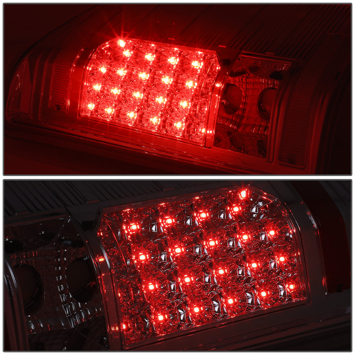 FAROS TRASEROS 07-13 CHEVY SILVERADO 1500 , GMC SIERRA 1500 / 07-14 CHEVY SILVERADO 2500HD , 3500HD , GMC SIERRA 2500HD , 3500HD - LED - CHROME / SMOKE