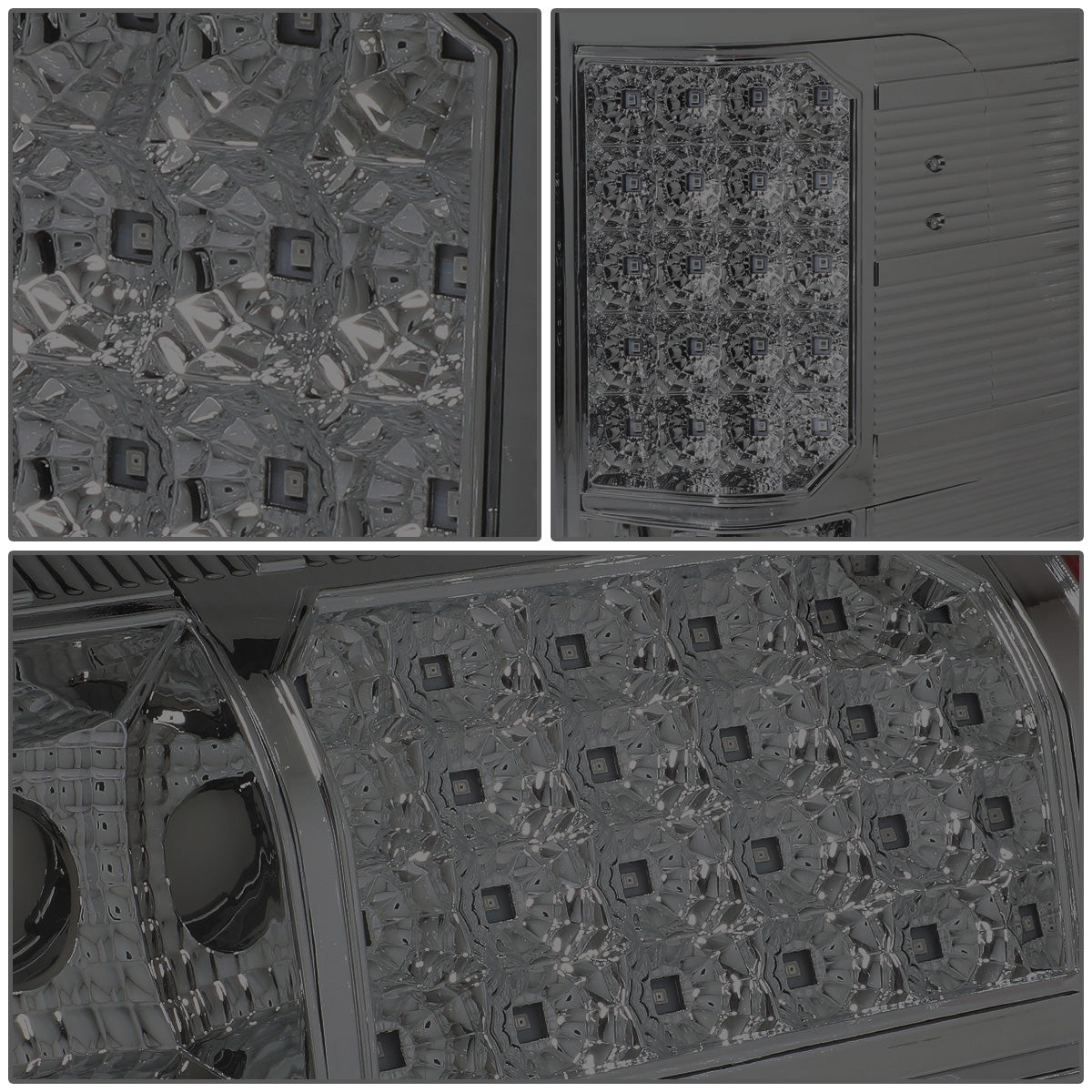 FAROS TRASEROS 07-13 CHEVY SILVERADO 1500 , GMC SIERRA 1500 / 07-14 CHEVY SILVERADO 2500HD , 3500HD , GMC SIERRA 2500HD , 3500HD - LED - CHROME / SMOKE