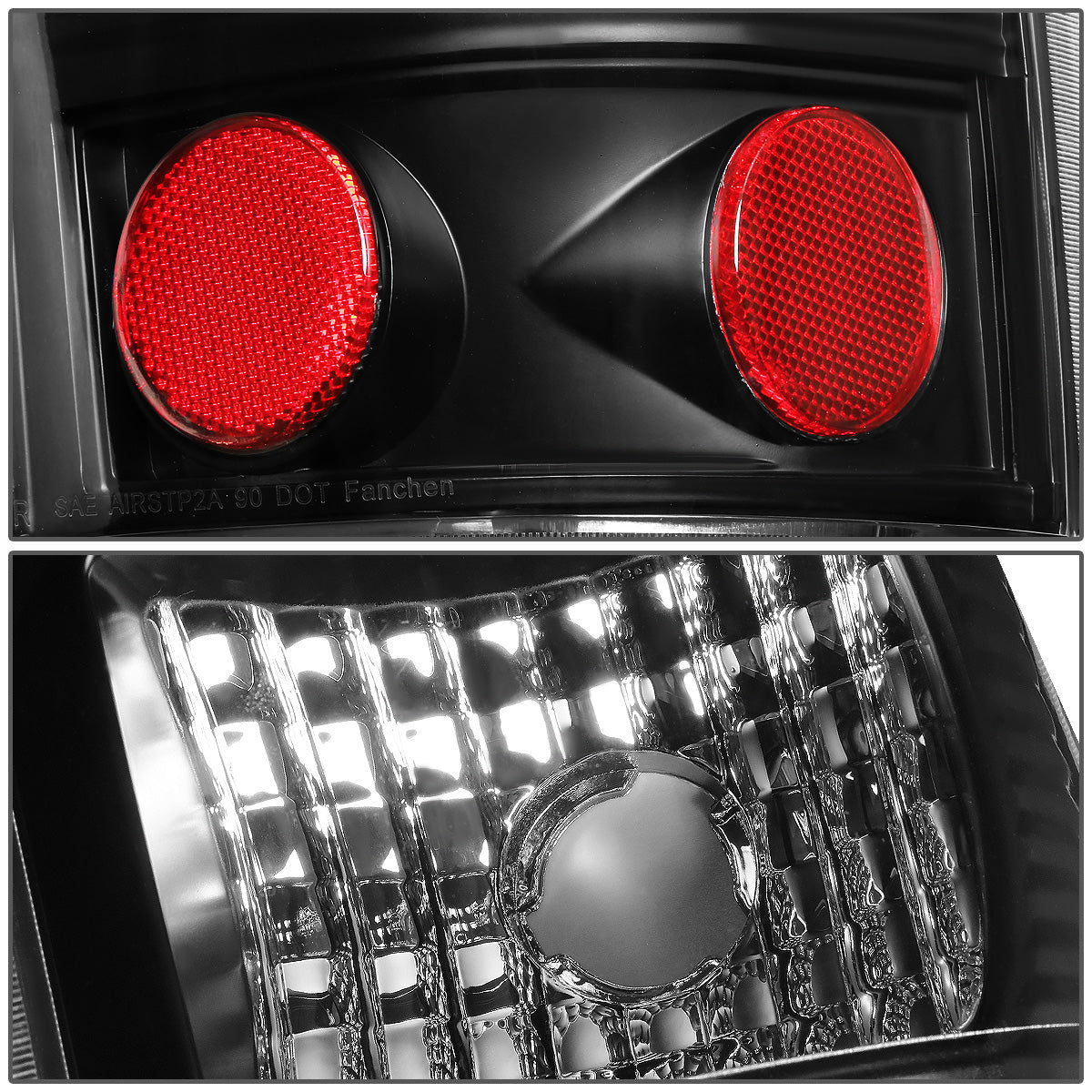FAROS TRASEROS 99-02 CHEVY SILVERADO 1500 , 2500 , 3500 , HD MODELS / 99-03 GMC SIERRA 1500 , 2500 , 3500 , HD MODELS - LED - BLACK / CLEAR