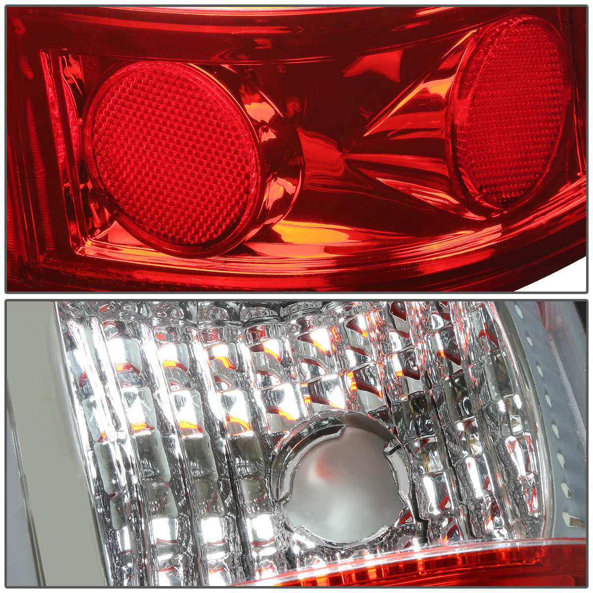 FAROS TRASEROS 99-02 CHEVY SILVERADO 1500 , 2500 , 3500 , HD MODELS / 99-03 GMC SIERRA 1500 , 2500 , 3500 , HD MODELS - LED - CHROME / RED