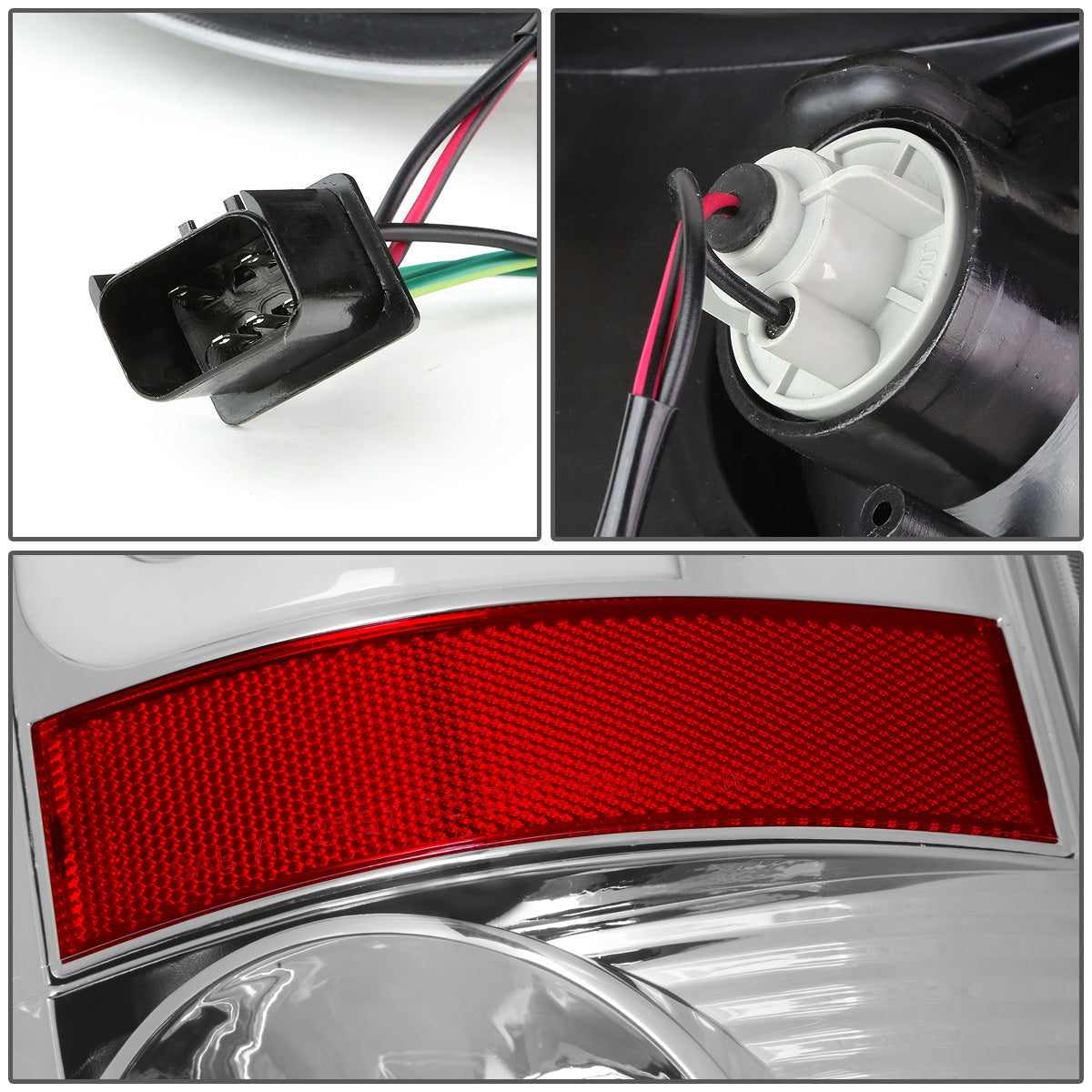 FAROS TRASEROS 02-06 DODGE RAM 1500 / 03-06 DODGE RAM 2500 , 3500 - C-BAR - U-HALO LED - CHROME / CLEAR
