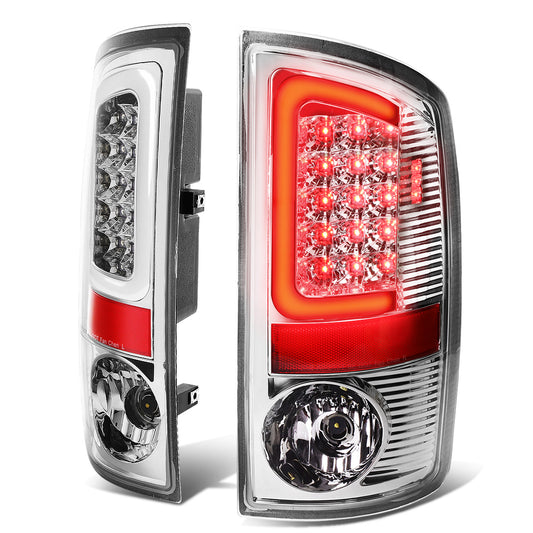 FAROS TRASEROS 07-08 DODGE RAM 1500 / 07-09 DODGE RAM 2500 , 3500 - C-BAR - 3D - U-HALO LED - CHROME / CLEAR