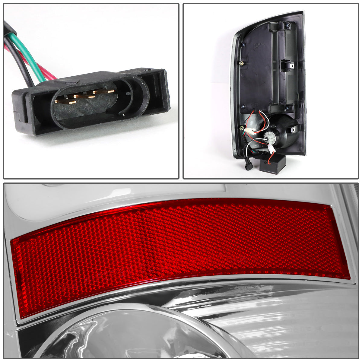 FAROS TRASEROS 07-08 DODGE RAM 1500 / 07-09 DODGE RAM 2500 , 3500 - C-BAR - 3D - U-HALO LED - CHROME / CLEAR