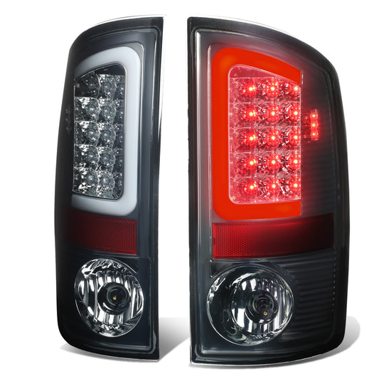 FAROS TRASEROS 07-08 DODGE RAM 1500 / 07-09 DODGE RAM 2500 , 3500 - C-BAR - 3D - U-HALO LED - CHROME / SMOKE