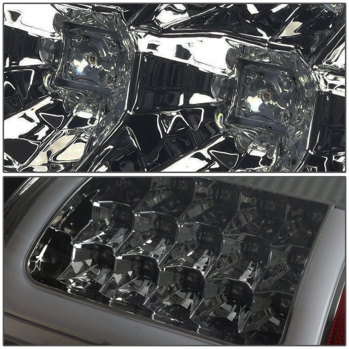 FAROS TRASEROS 07-08 DODGE RAM 1500 / 07-09 DODGE RAM 2500 , 3500 - C-BAR - 3D - U-HALO LED - CHROME / SMOKE