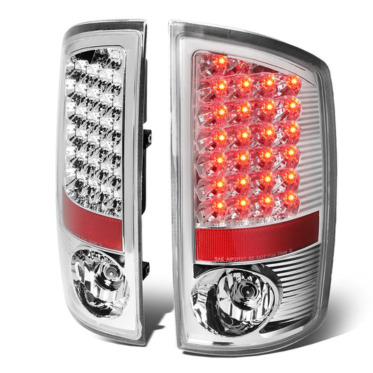 FAROS TRASEROS 07-08 DODGE RAM 1500 / 07-09 DODGE RAM 2500 , 3500 - LED - CHROME / CLEAR
