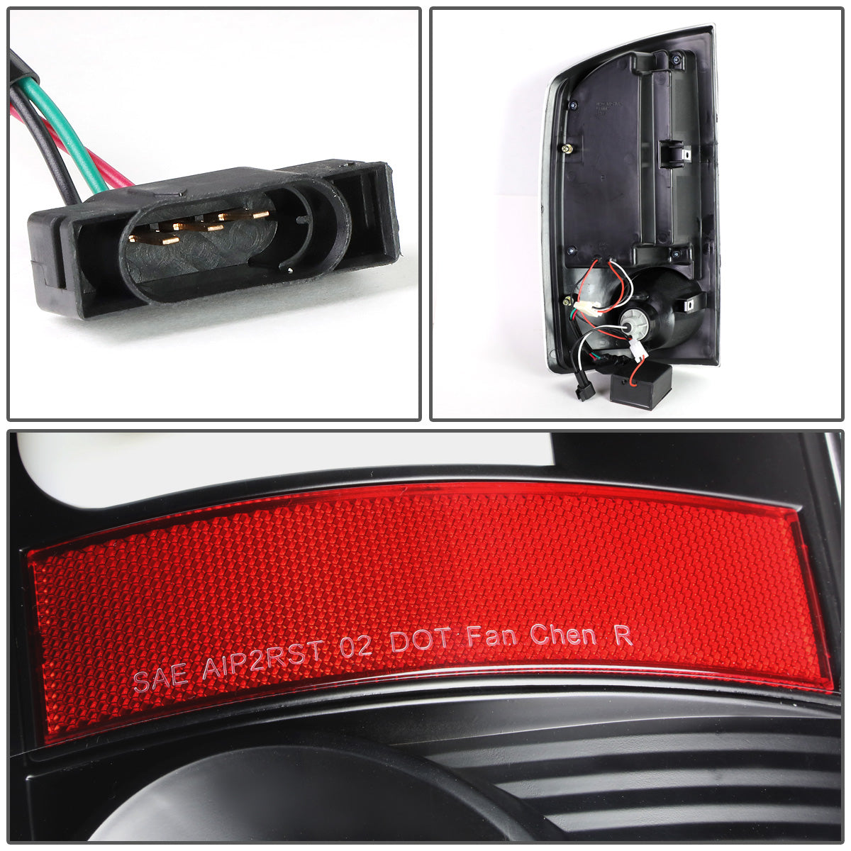 FAROS TRASEROS 07-08 DODGE RAM 1500 / 07-09 DODGE RAM 2500 , 3500 - RED C-BAR - 3D - U-HALO LED - BLACK / CLEAR