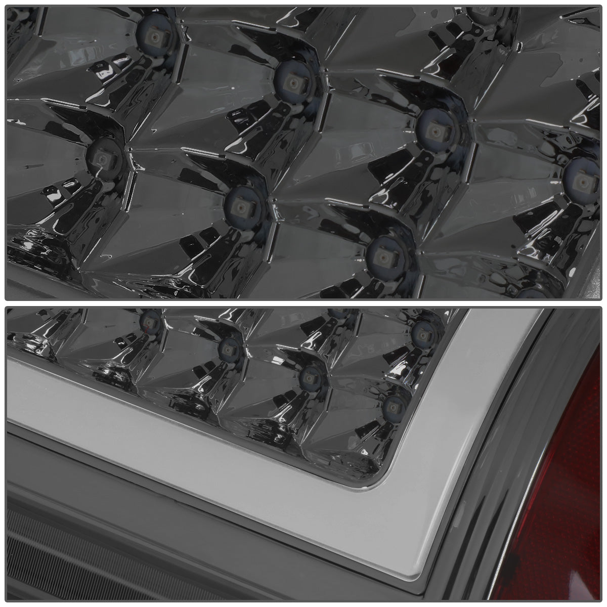 FAROS TRASEROS 09-17 DODGE RAM 1500 / 10-17 DODGE RAM 2500 , 3500 - L-BAR - 3D - LED - CHROME / SMOKE