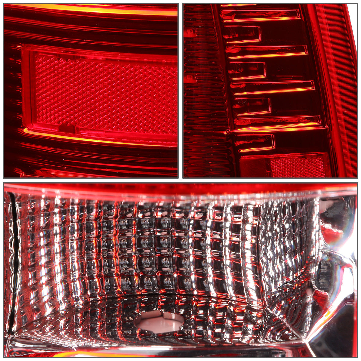 FAROS TRASEROS 09-17 DODGE RAM 1500 / 10-17 DODGE RAM 2500 , 3500 - C-BAR - 3D - LED - CHROME / RED