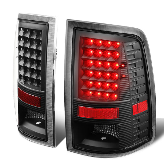 FAROS TRASEROS 09-17 DODGE RAM 1500 / 10-17 DODGE RAM 2500 , 3500 - LED - BLACK / CLEAR