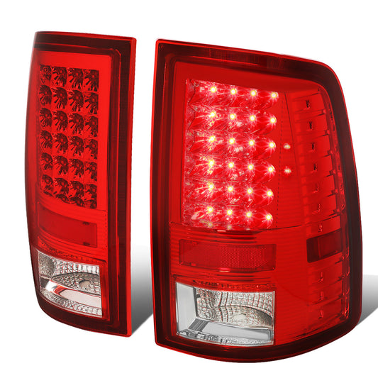 FAROS TRASEROS 09-17 DODGE RAM 1500 / 10-17 DODGE RAM 2500 , 3500 - LED - CHROME / RED