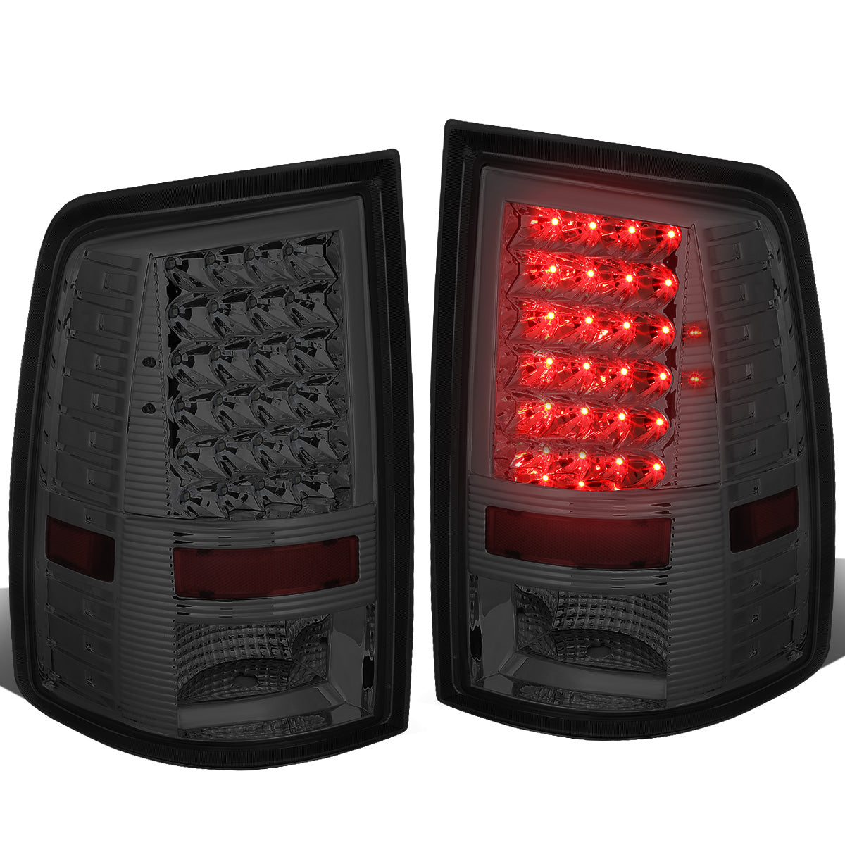 FAROS TRASEROS 09-17 DODGE RAM 1500 / 10-17 DODGE RAM 2500 , 3500 - LED - CHROME / SMOKE