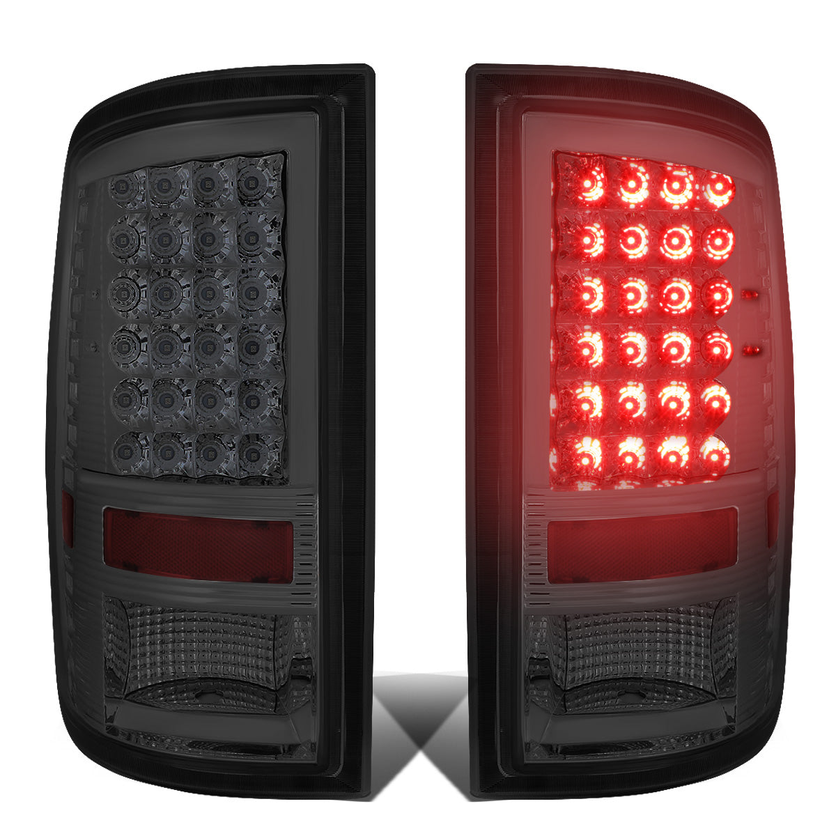 FAROS TRASEROS 09-17 DODGE RAM 1500 / 10-17 DODGE RAM 2500 , 3500 - LED - CHROME / SMOKE
