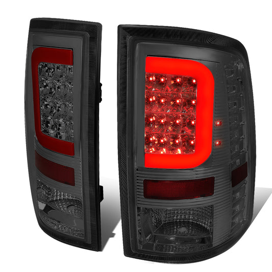 FAROS TRASEROS 09-17 DODGE RAM 1500 / 10-17 DODGE RAM 2500 , 3500 - RED C-BAR - 3D - LED - CHROME / SMOKE
