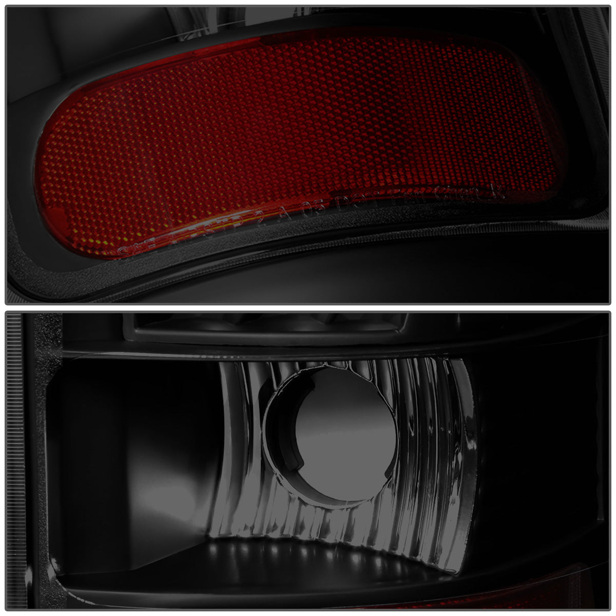FAROS TRASEROS 94-01 DODGE RAM 1500 / 94-02 DODGE RAM 2500 , 3500 - C-BAR - 3D - U-HALO LED - BLACK / SMOKE