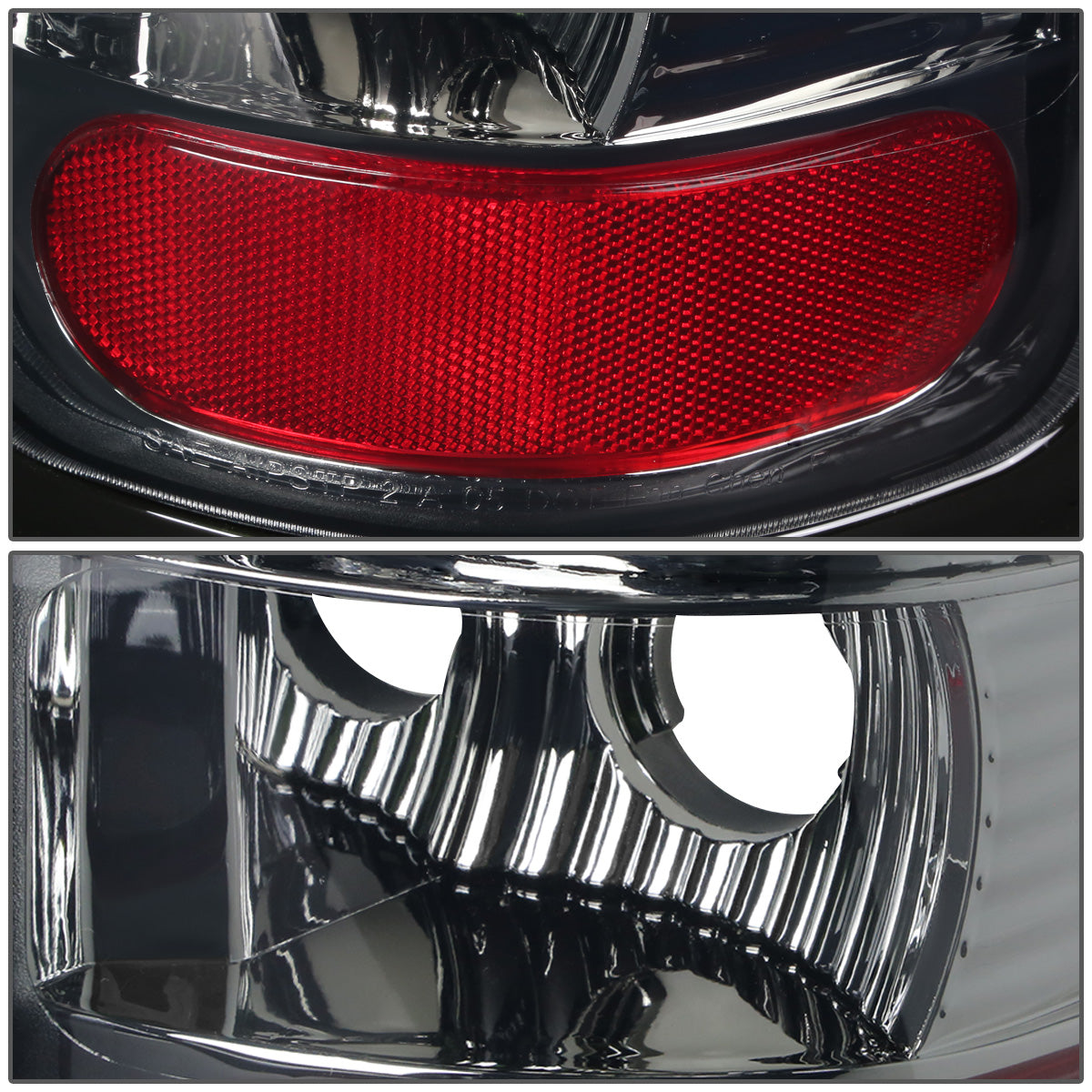 FAROS TRASEROS 94-01 DODGE RAM 1500 / 94-02 DODGE RAM 2500 , 3500 - C-BAR - 3D - U-HALO LED - CHROME / SMOKE