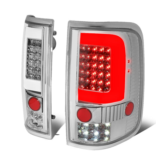 FAROS TRASEROS 04-08 FORD F-150 / LOBO - 3D - C-BAR LED - CHROME