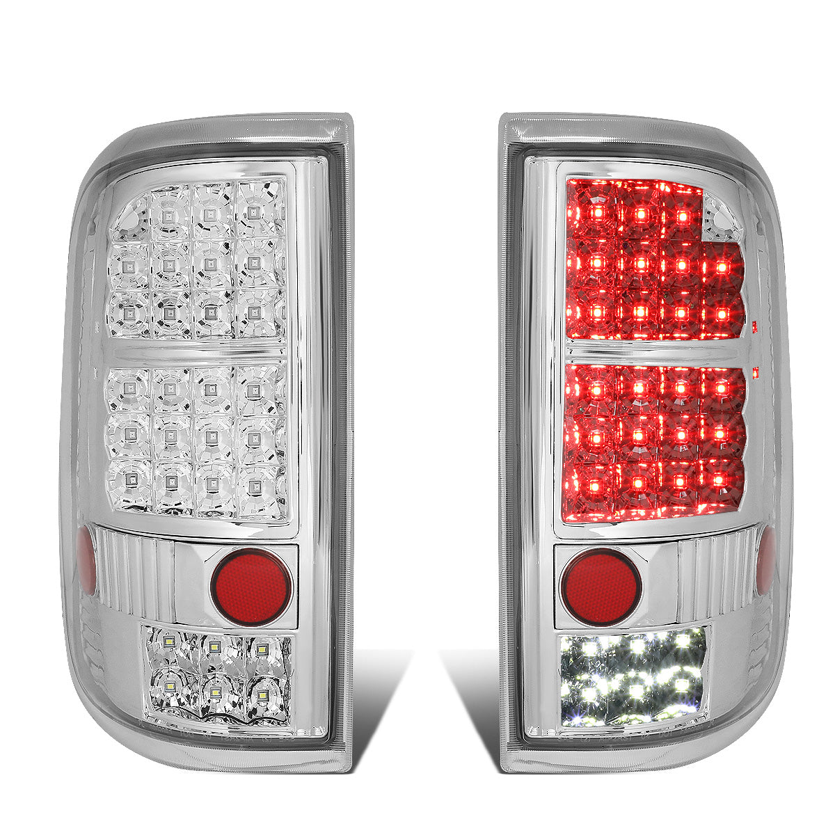 FAROS TRASEROS 04-08 FORD F-150 / LOBO - LED - CHROME / CLEAR