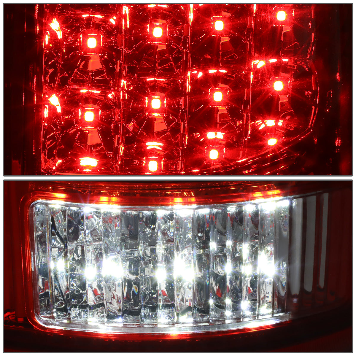 FAROS TRASEROS 04-08 FORD F-150 / LOBO - LED - CHROME / RED