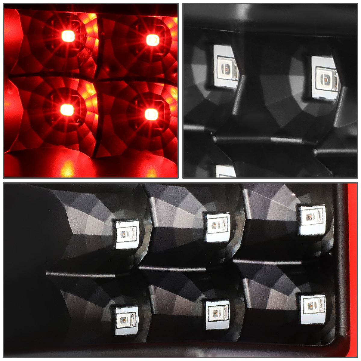 FAROS TRASEROS 04-08 FORD F-150 / LOBO - 3D - DUAL RED C-BAR LED - BLACK / CLEAR
