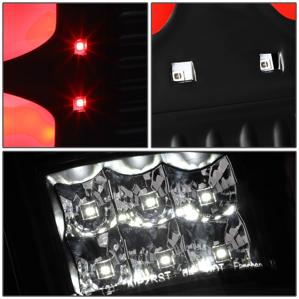 FAROS TRASEROS 04-08 FORD F-150 / LOBO - 3D - DUAL RED C-BAR LED - BLACK / CLEAR
