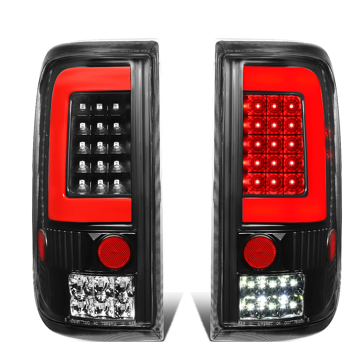 FAROS TRASEROS 04-08 FORD F-150 / LOBO - RED C-BAR LED - BLACK