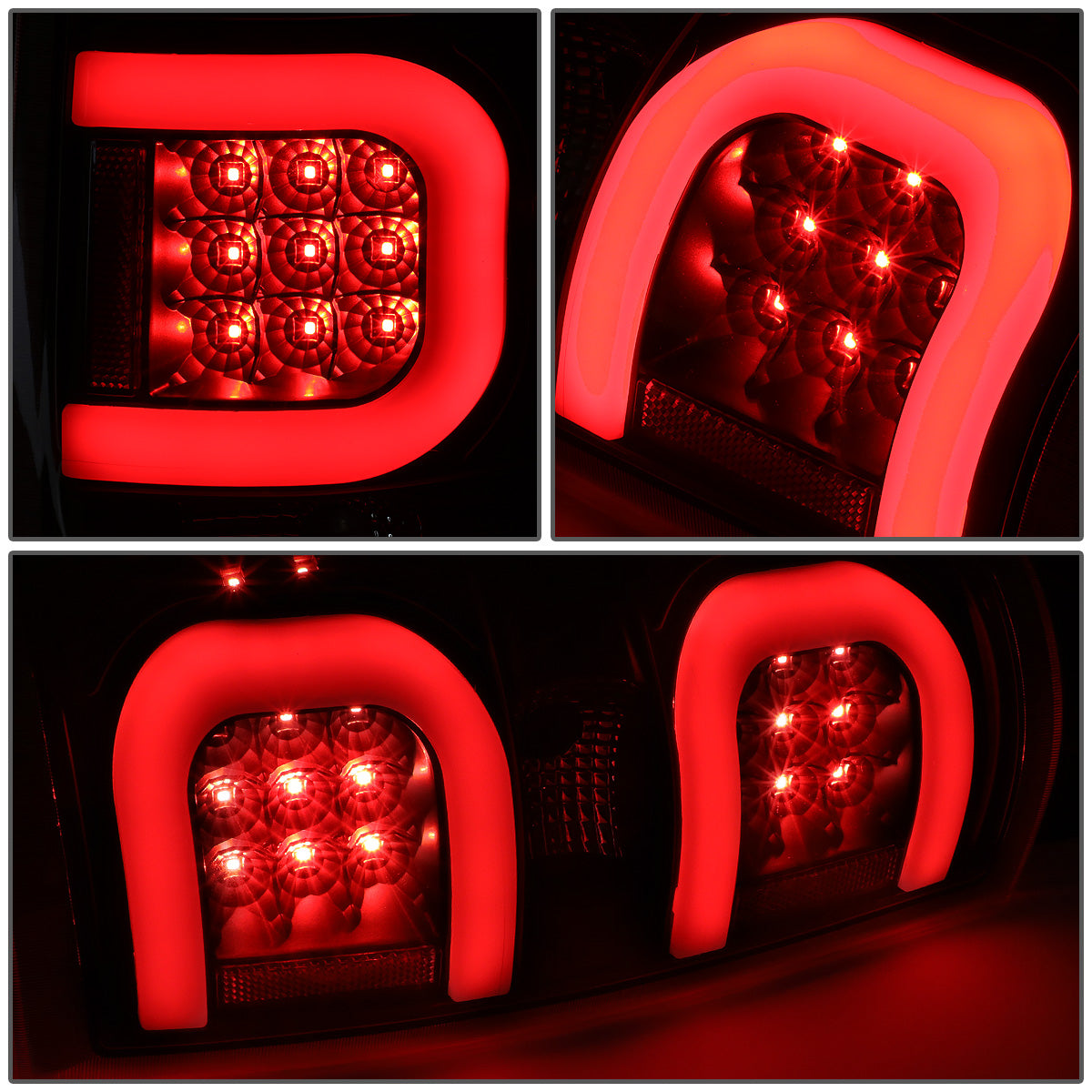 FAROS TRASEROS 09-14 FORD F-150 - DUAL C-BAR - 3D - LED - BLACK / CLEAR
