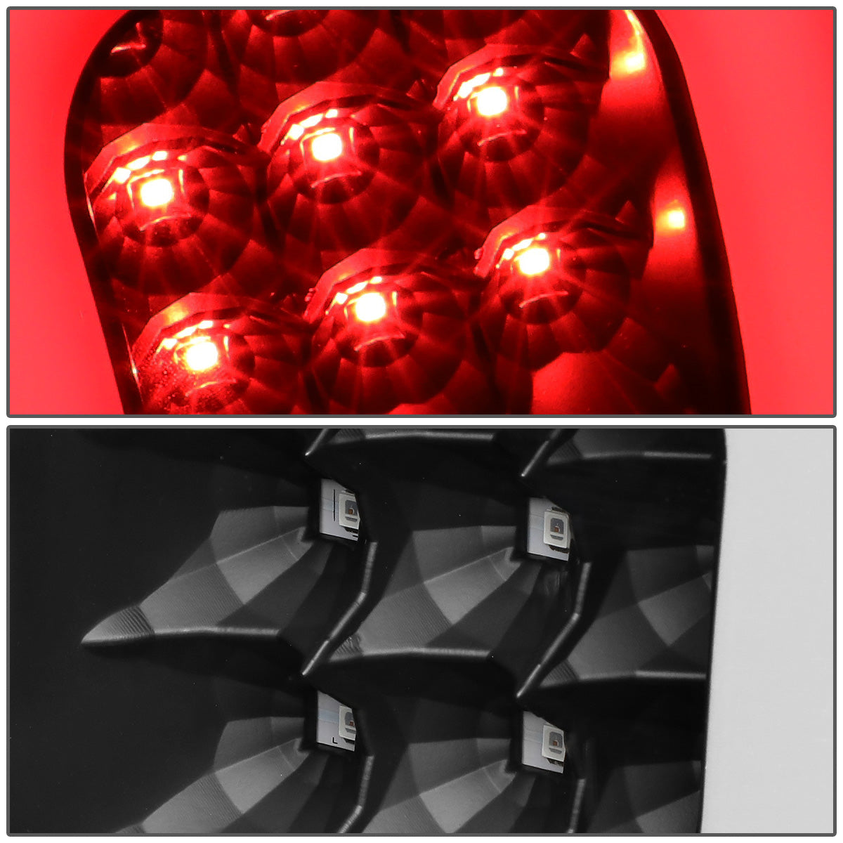 FAROS TRASEROS 09-14 FORD F-150 - DUAL C-BAR - 3D - LED - BLACK / CLEAR